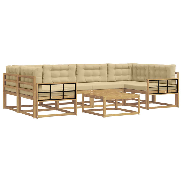 Set de canapele de exterior cu pernă 5 pcs Alb și Bej WALTI