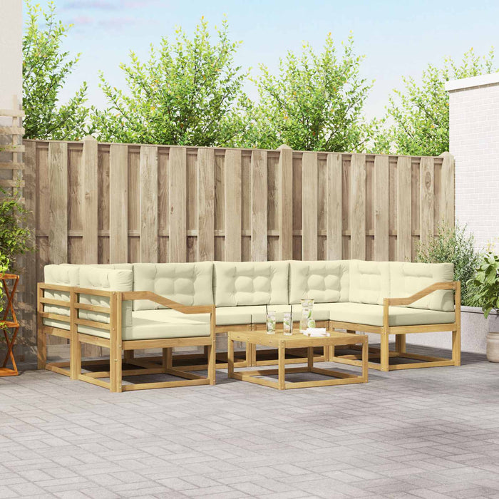 Set de canapele de exterior cu pernă 5 pcs Alb și crem WALTI