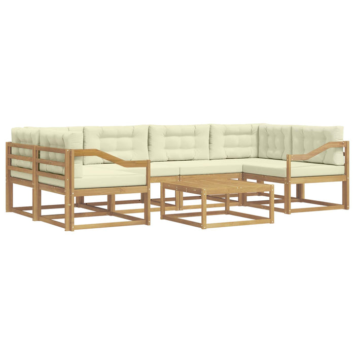 Set de canapele de exterior cu pernă 5 pcs Alb și crem WALTI