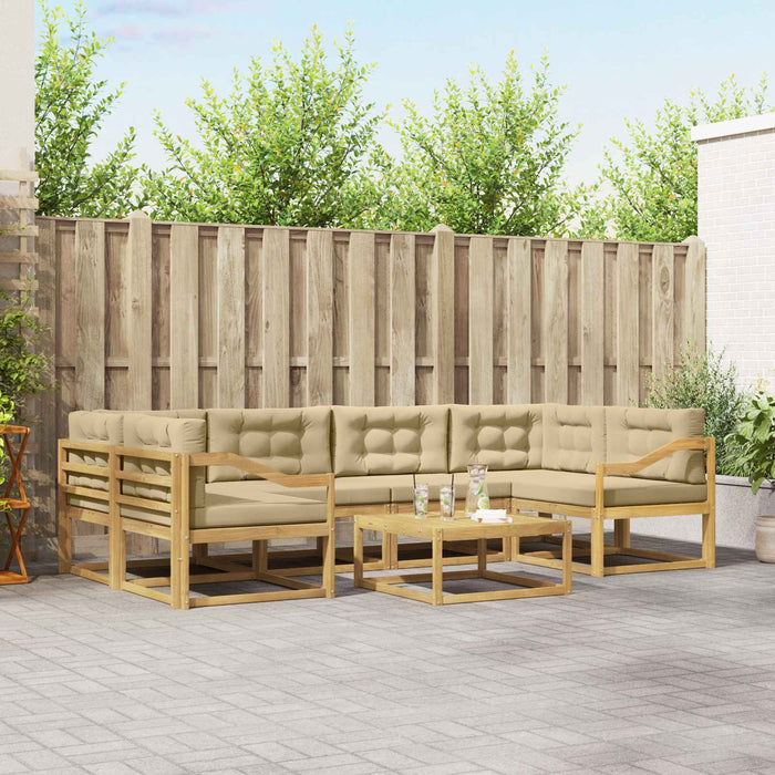 Set de canapele de exterior cu pernă 5 pcs Alb și Bej WALTI
