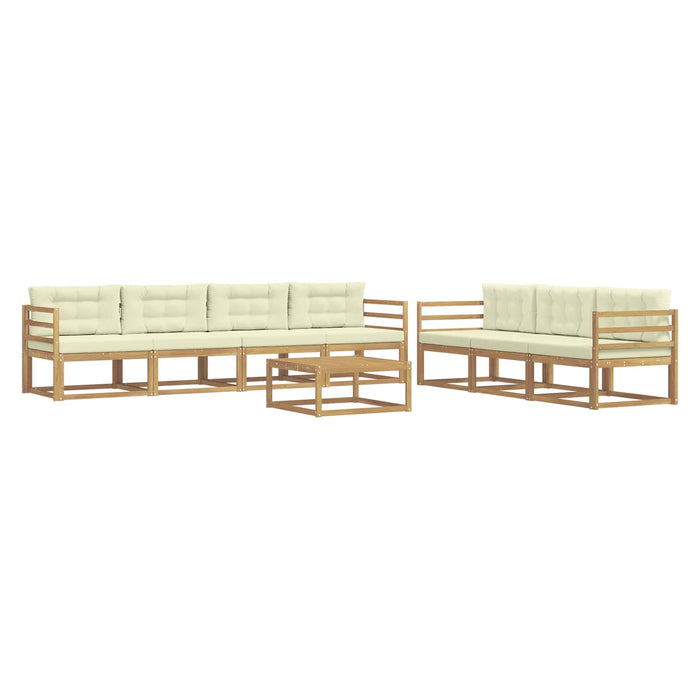 Set de canapele de exterior cu pernă 7 pcs Alb și crem WALTI