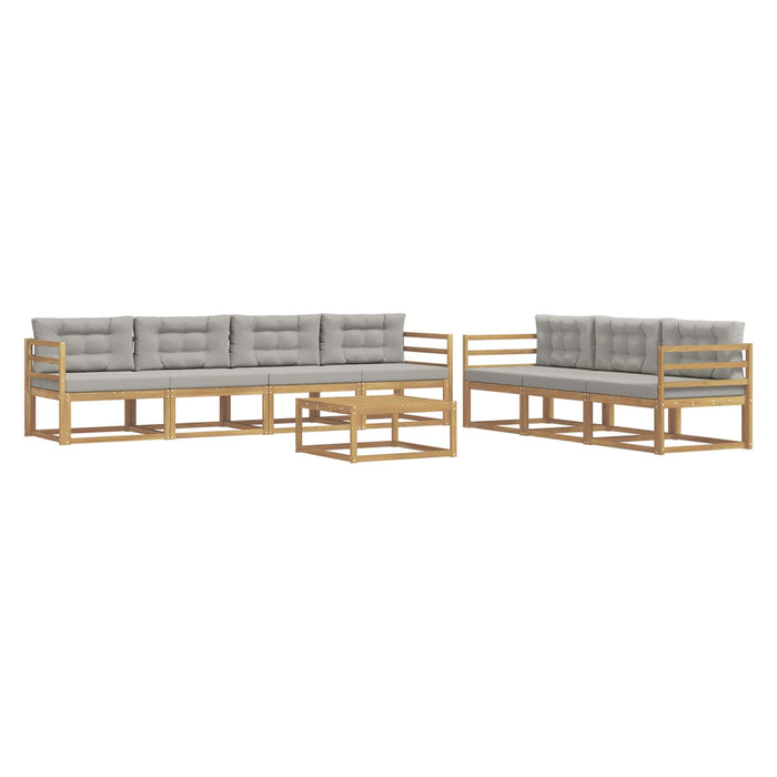 Set de canapele de exterior cu pernă 7 pcs Alb și gri deschis WALTI