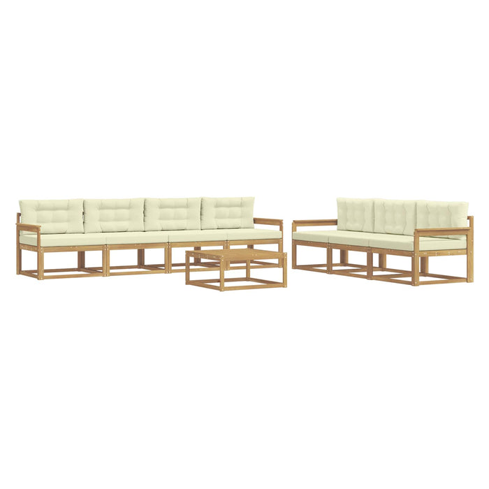 Set de canapele de exterior cu pernă 7 pcs Alb și crem WALTI