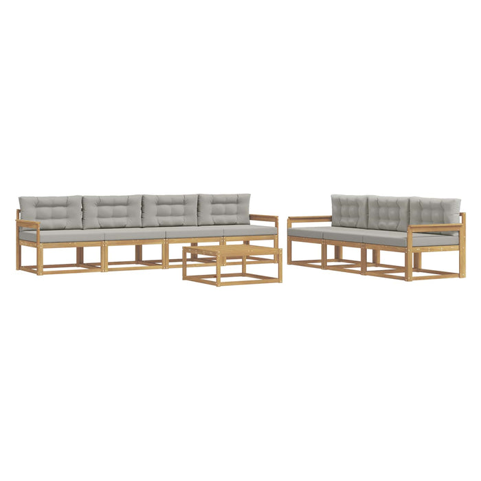 Set de canapele de exterior cu pernă 7 pcs Alb și gri deschis WALTI