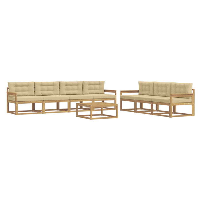 Set de canapele de exterior cu pernă 7 pcs Alb și Bej WALTI