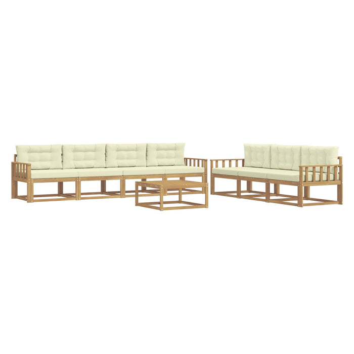 Set de canapele de exterior cu pernă 7 pcs Alb și crem WALTI