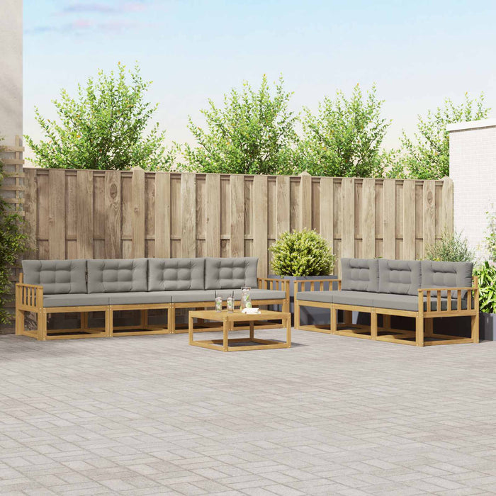 Set de canapele de exterior cu pernă 7 pcs Alb și gri deschis WALTI