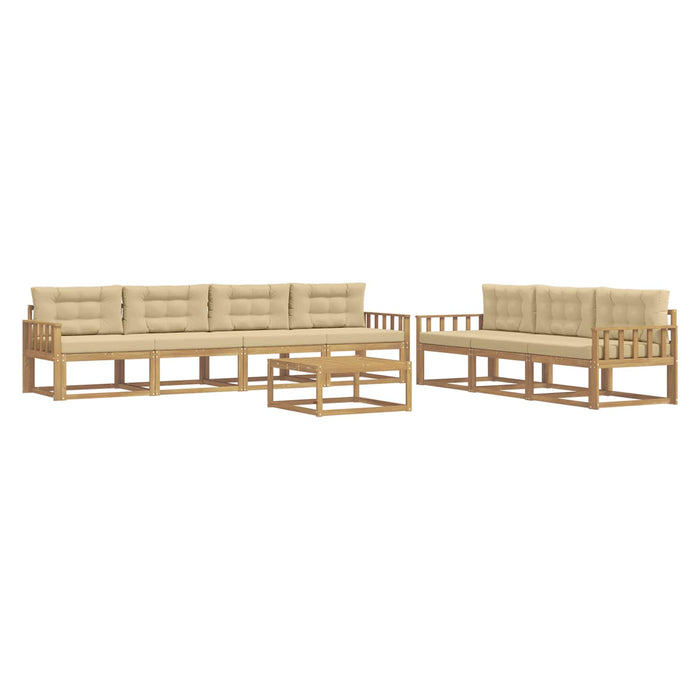 Set de canapele de exterior cu pernă 7 pcs Alb și Bej WALTI