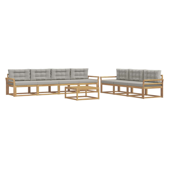 Set de canapele de exterior cu pernă 7 pcs Alb și gri deschis WALTI