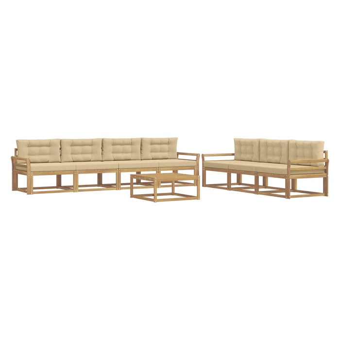 Set de canapele de exterior cu pernă 7 pcs Alb și Bej WALTI