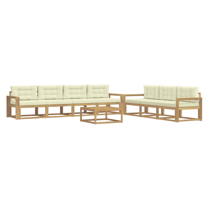 Set de canapele de exterior cu pernă 7 pcs Alb și crem WALTI