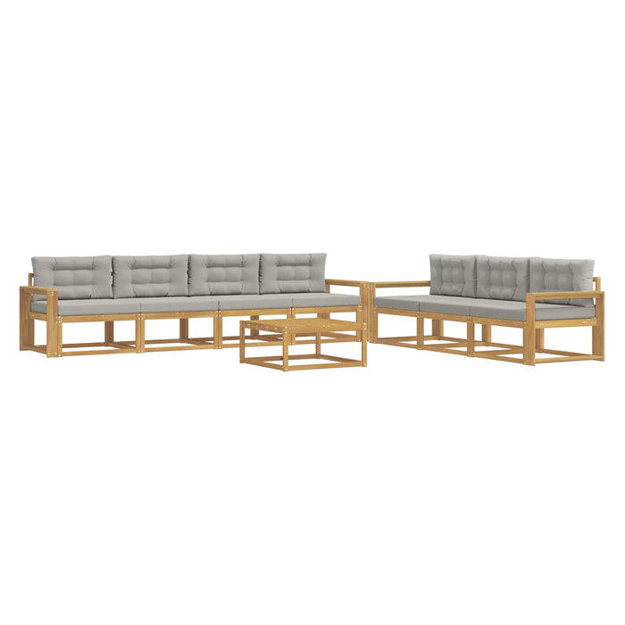 Set de canapele de exterior cu pernă 7 pcs Alb și gri deschis WALTI