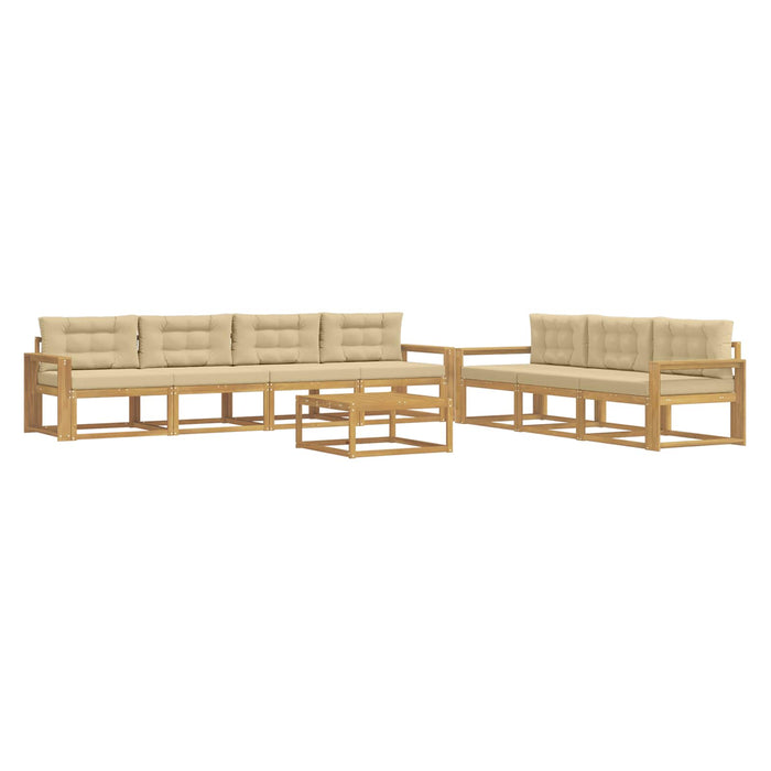 Set de canapele de exterior cu pernă 7 pcs Alb și Bej WALTI