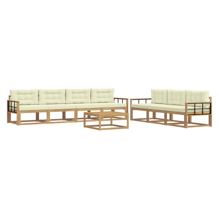 Set de canapele de exterior cu pernă 7 pcs Alb și crem WALTI