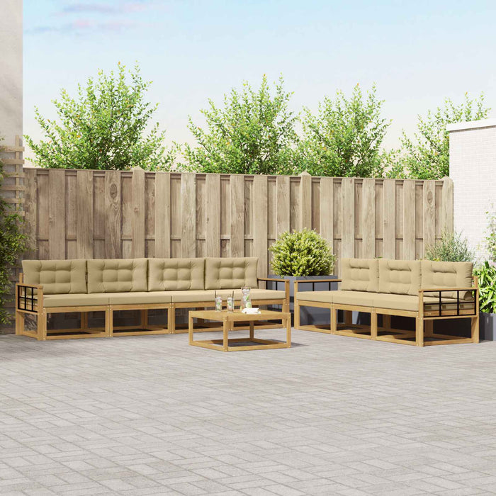 Set de canapele de exterior cu pernă 7 pcs Alb și Bej WALTI