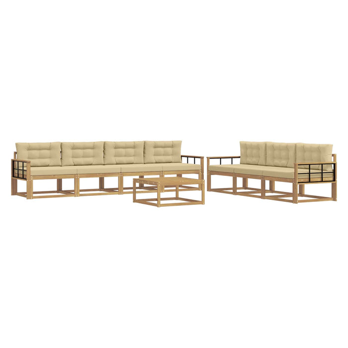 Set de canapele de exterior cu pernă 7 pcs Alb și Bej WALTI