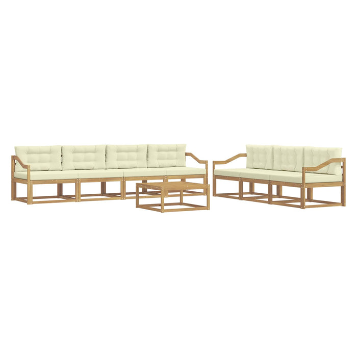 Set de canapele de exterior cu pernă 7 pcs Alb și crem WALTI