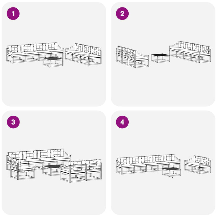Set de canapele de exterior cu pernă 7 pcs Alb și Bej WALTI