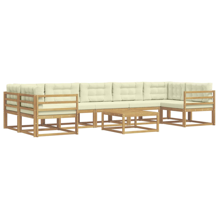 Set de canapele de exterior cu pernă 6 pcs Alb și crem WALTI