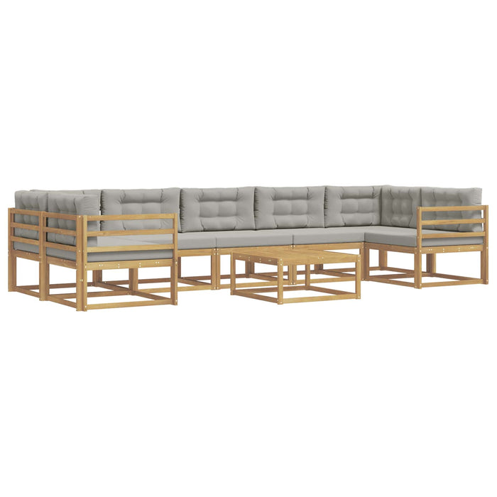 Set de canapele de exterior cu pernă 6 pcs Alb și gri deschis WALTI