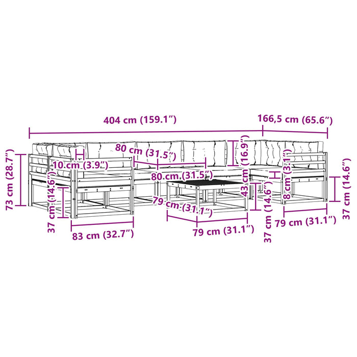 Set de canapele de exterior cu pernă 6 pcs Alb și antracit WALTI