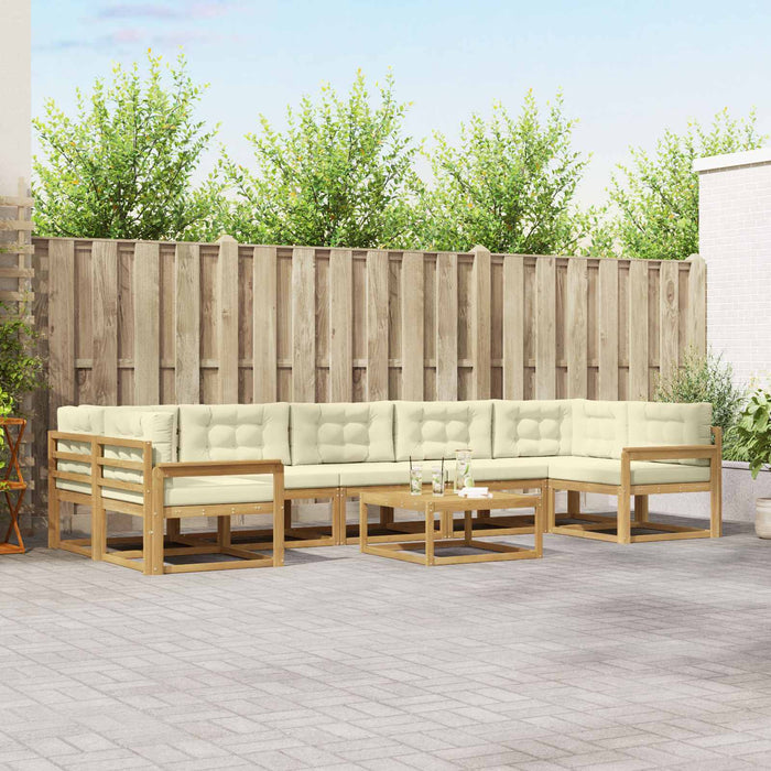 Set de canapele de exterior cu pernă 6 pcs Alb și crem WALTI