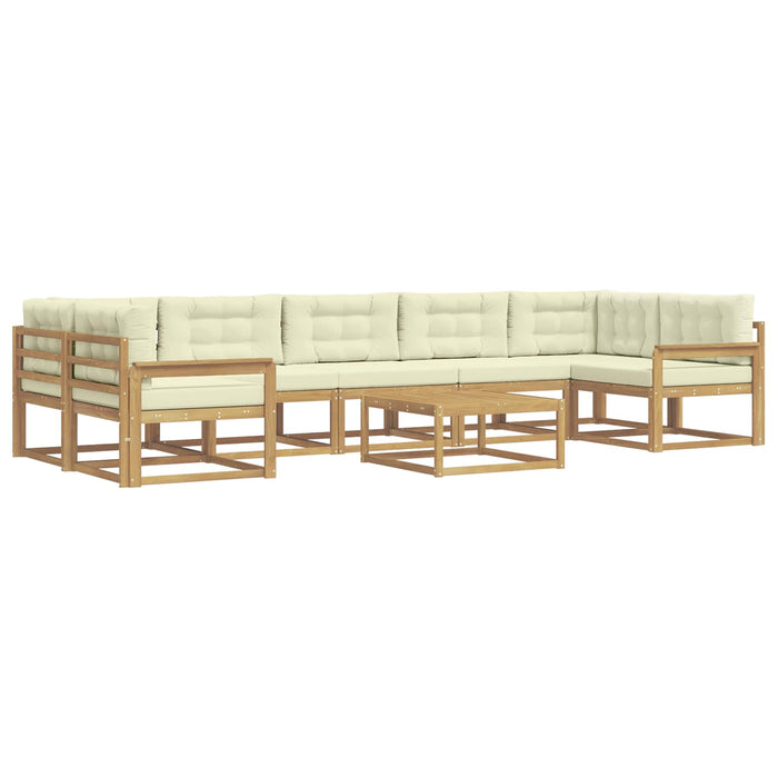 Set de canapele de exterior cu pernă 6 pcs Alb și crem WALTI