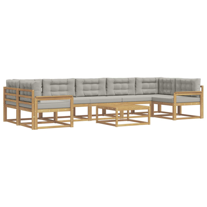 Set de canapele de exterior cu pernă 6 pcs Alb și gri deschis WALTI