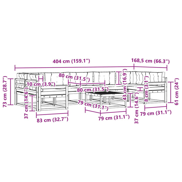 Set de canapele de exterior cu pernă 6 pcs Alb și gri deschis WALTI