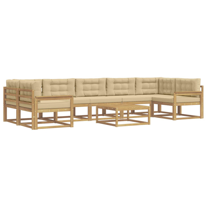 Set de canapele de exterior cu pernă 6 pcs Alb și Bej WALTI