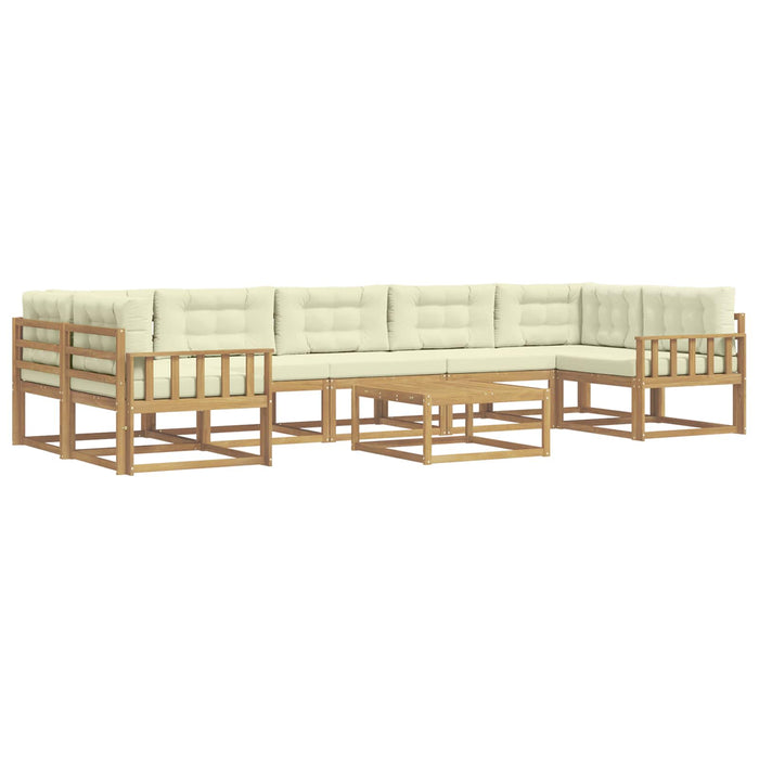 Set de canapele de exterior cu pernă 6 pcs Alb și crem WALTI
