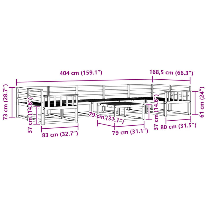 Set de canapele de exterior cu pernă 6 pcs Alb și crem WALTI