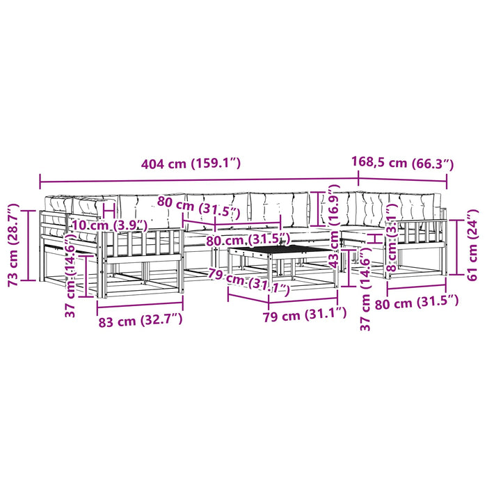 Set de canapele de exterior cu pernă 6 pcs Alb și gri deschis WALTI