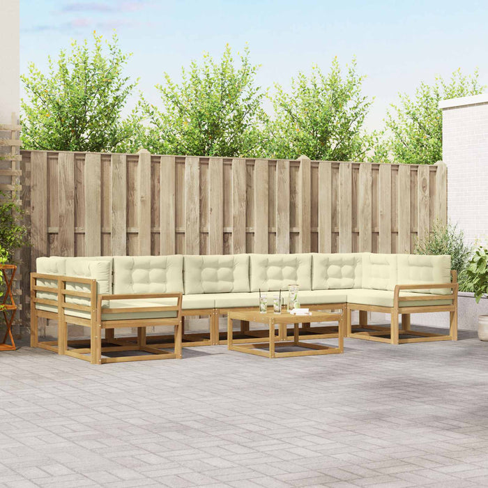 Set de canapele de exterior cu pernă 6 pcs Alb și crem WALTI