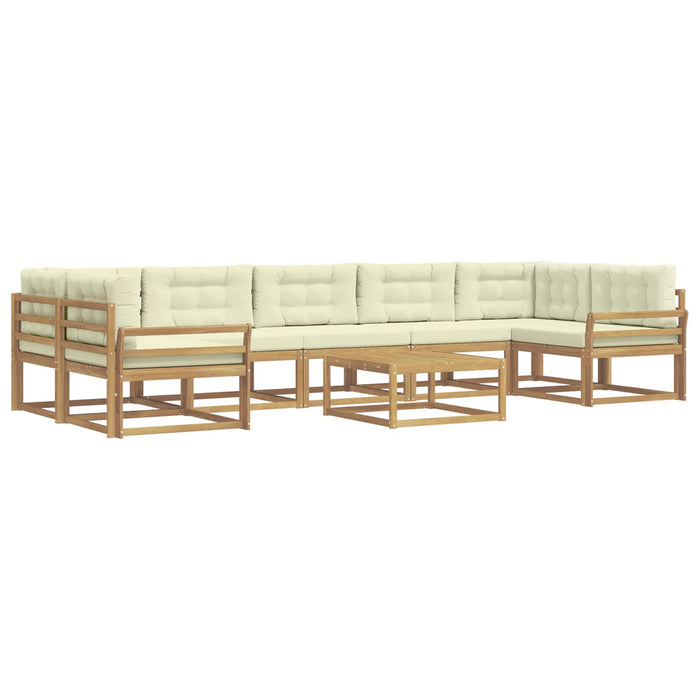 Set de canapele de exterior cu pernă 6 pcs Alb și crem WALTI