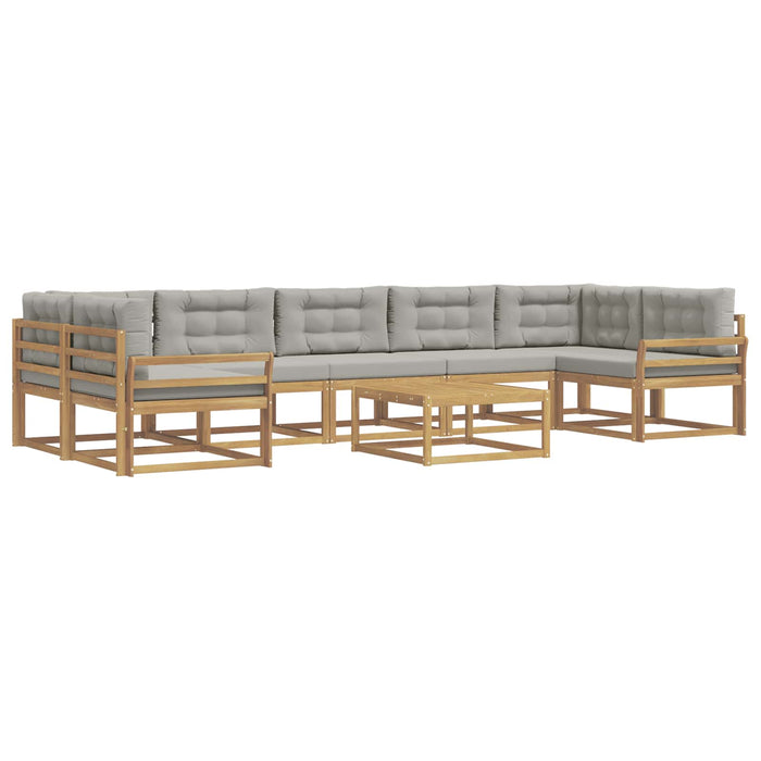 Set de canapele de exterior cu pernă 6 pcs Alb și gri deschis WALTI
