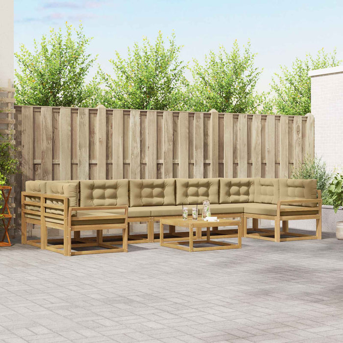 Set de canapele de exterior cu pernă 6 pcs Alb și Bej WALTI