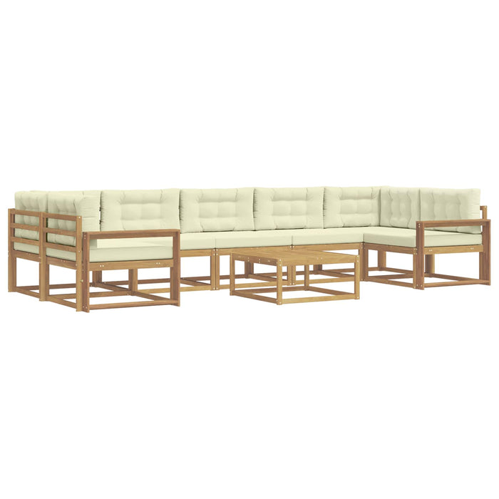 Set de canapele de exterior cu pernă 6 pcs Alb și crem WALTI