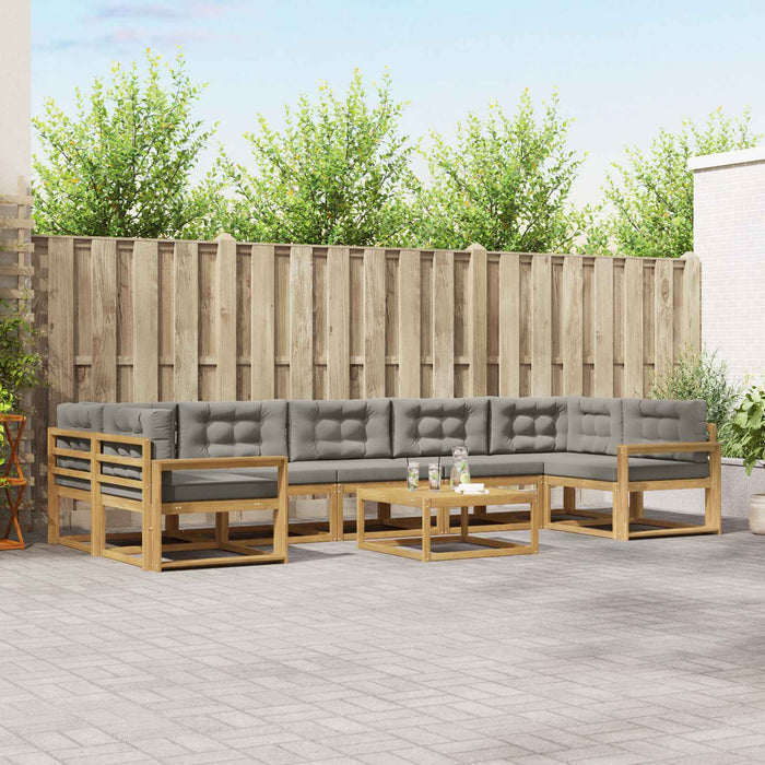 Set de canapele de exterior cu pernă 6 pcs Alb și gri deschis WALTI
