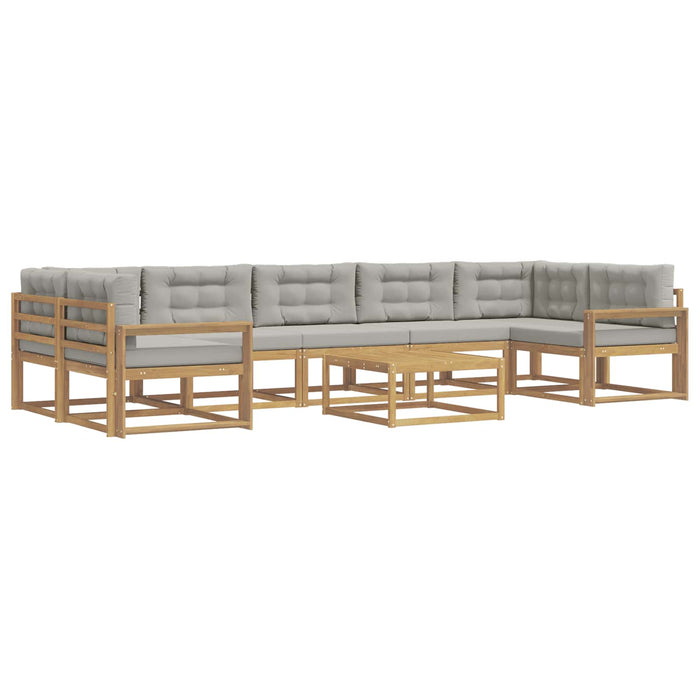 Set de canapele de exterior cu pernă 6 pcs Alb și gri deschis WALTI