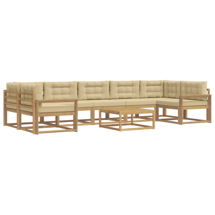 Set de canapele de exterior cu pernă 6 pcs Alb și Bej WALTI