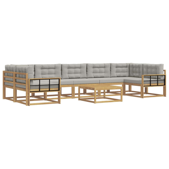 Set de canapele de exterior cu pernă 6 pcs Alb și gri deschis WALTI