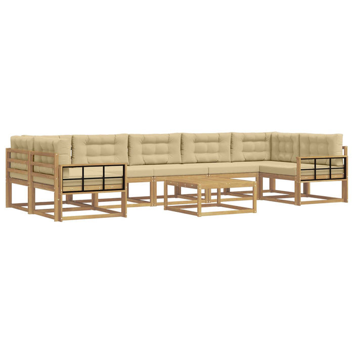 Set de canapele de exterior cu pernă 6 pcs Alb și Bej WALTI