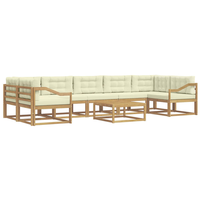 Set de canapele de exterior cu pernă 6 pcs Alb și crem WALTI