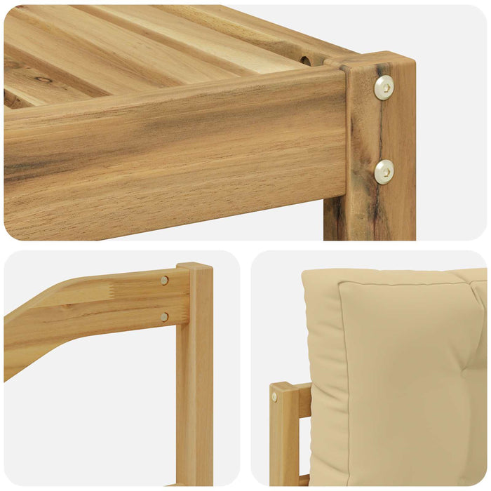 Set de canapele de exterior cu pernă 6 pcs Alb și Bej WALTI