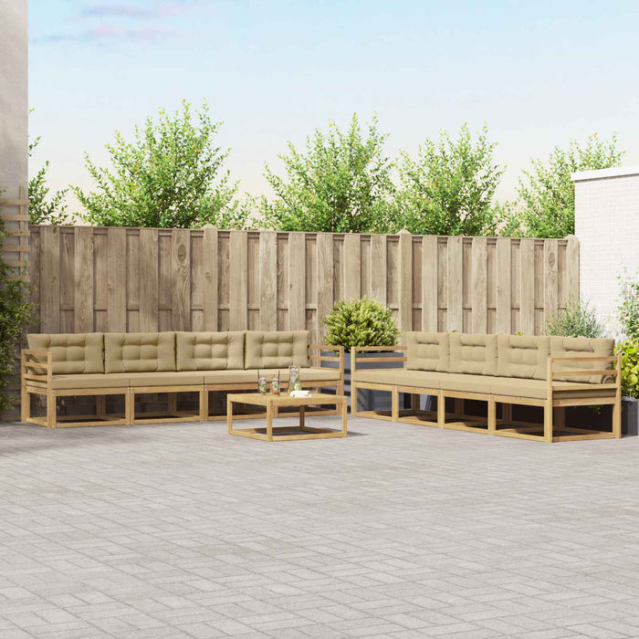 Set de canapele de exterior 9 pcs Alb și Bej 79 x 79 x 37 cm WALTI