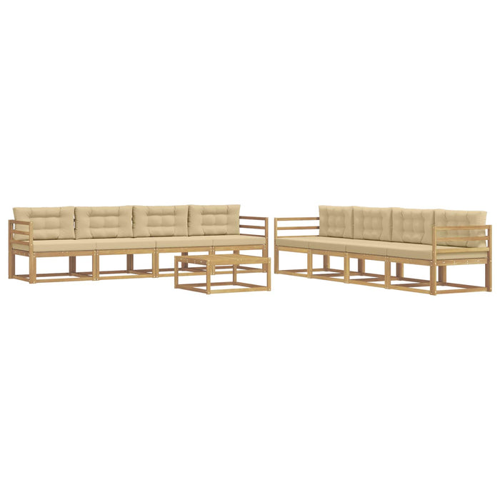 Set de canapele de exterior 9 pcs Alb și Bej 79 x 79 x 37 cm WALTI
