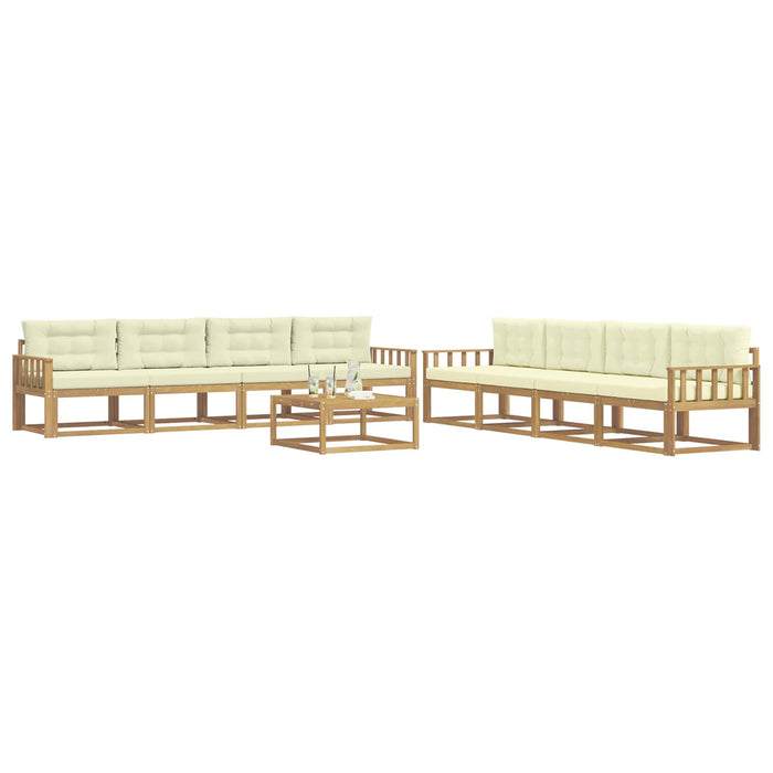 Set de canapele de exterior 9 pcs Alb și crem 79 x 79 x 37 cm WALTI
