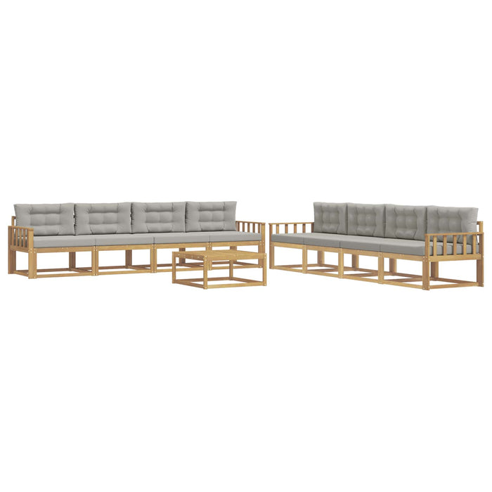 Set de canapele de exterior 9 pcs Alb și gri deschis WALTI