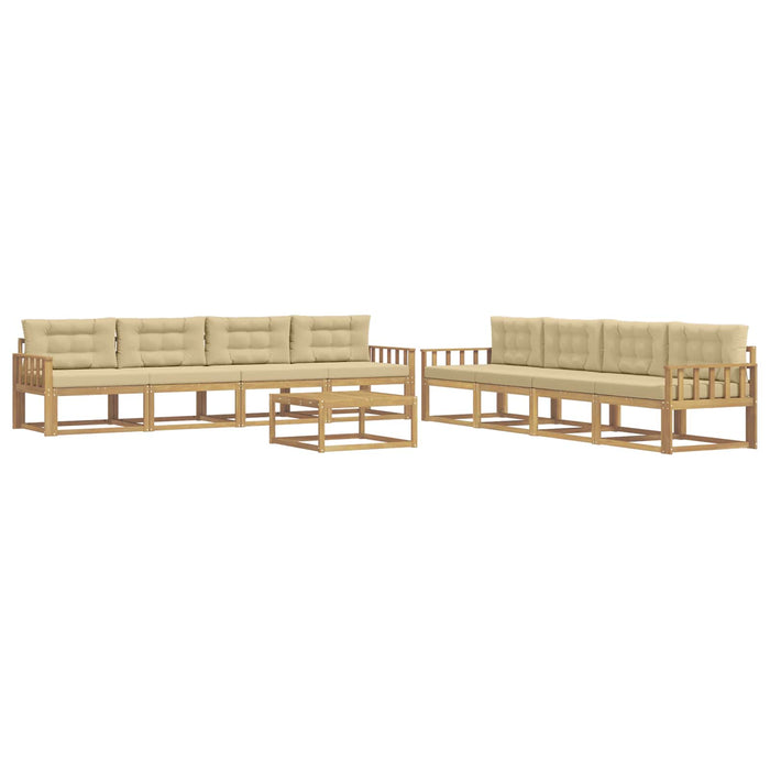 Set de canapele de exterior 9 pcs Alb și Bej 79 x 79 x 37 cm WALTI